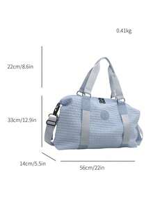Large Capacity Solid Color Travel Bag For Storing Waterproof And Minimalist Men's And Women's Travel Bags - Blue - View 3