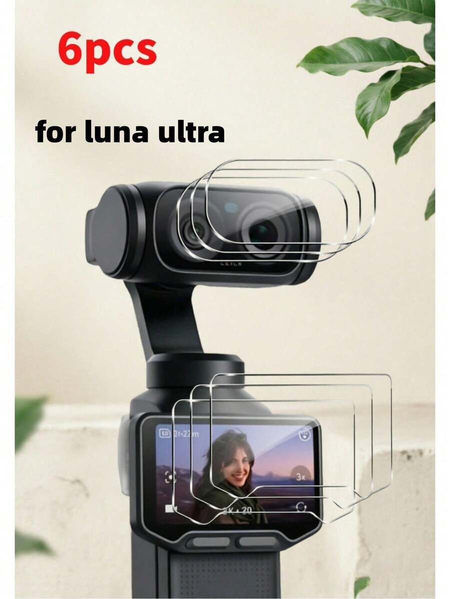 6pcs/Pack, Compatible With Insta 360 Luna Ultra Screen Protector, High Definition Tempered Glass, Anti-Scratch, Crystal Clear, Suitable For 360 Luna Ultra (3+3)