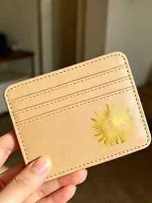 Multi-Slot Printed Card Wallet, Gold Sun And Coconut Tree Pattern Fashionable High-End Wallet, Multi-Card Slot Card Storage Bag, Lightweight Thin Bank Card And ID Card Storage Small Bag, Portable Compact Coin And Card Holder, Unisex Card Sleeve, Daily Travel Commute Personal Document Card Holder, Unique Teacher's Day Gift, Birthday Gift, Holiday Gift, Party, Wedding, Back To School, Middle East National Day Gift For Friends, Family, Lovers - Multicolor - View 11