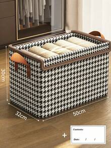 2/5pcs Foldable Fabric Storage Box With Lid And Handle, Made Of Durable Non-Woven Fabric, Suitable For Wardrobe, Bedroom, Dormitory, Camping, And Travel - Classic Design Space-Saving Wardrobe Organizer, Under-Bed Storage - Multicolor - View 9