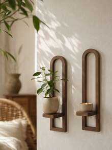 1pc/2pcs Wall-Mounted Hanging Shelf, Arched Candle Holder Display Rack, Vintage Dark Decorative Shelf, Home Decor, Suitable For Aromatherapy Candles, Crystals, Small Ornaments, Living Room, Bedroom, Entryway Wall Display, Gift - Multi-color E - View 11