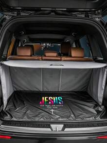 Christian Faith Jesus Print Car Trunk Mat, Waterproof Cargo Liner, Universal Anti‑Dirt Protector Pad For Sedan Truck Car Interior Accessories, Multi-Function Mat, Picnic Mat, Car Accessories, Essential For Daily Home Travel - A - View 4