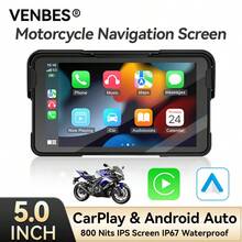VENBES 5 Inch Waterproof Motorcycle PND Touch Screen, Quick Detachable Wireless CarPlay & Android Auto Motorcycle Display, Bluetooth Media Player - 5inch Motorcycle PND Main Unit - View 2