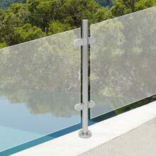 Stainless Steel Glass Railing System Tempered Glass Balcony Railing Deck Balustrade Handrail - Middle Post - View 6