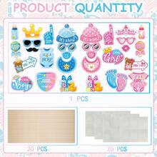30 buah Perlengkapan Foto Pesta Pengungkapan Jenis Kelamin, Dekorasi Baby Shower, Dekorasi Ulang Tahun, Dekorasi Pesta Pengungkapan Jenis Kelamin - MultiWarna - View 4