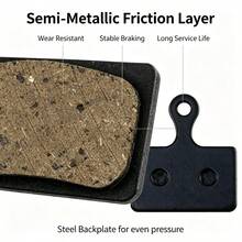 H-44 Resin Disc Brake Pads With Spring And Cotter Pin, Suitable For Hydraulic Disc Brake Bicycle Brake Pads For Road And Mountain Bikes - Black - View 3