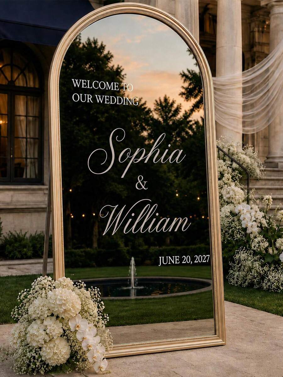 Custom Mirror Sticker Wedding Seating Chart Sticker - Wedding Decoration DIY Wedding Sticker - Seating Chart Mirror Sticker Welcome To Wedding Mirror Sticker - Custom Mirror Letter Sticker Decal - Just Married - Wedding Marriage Decoration/Modern Wedding Welcome Sign - Multicolor - View 1