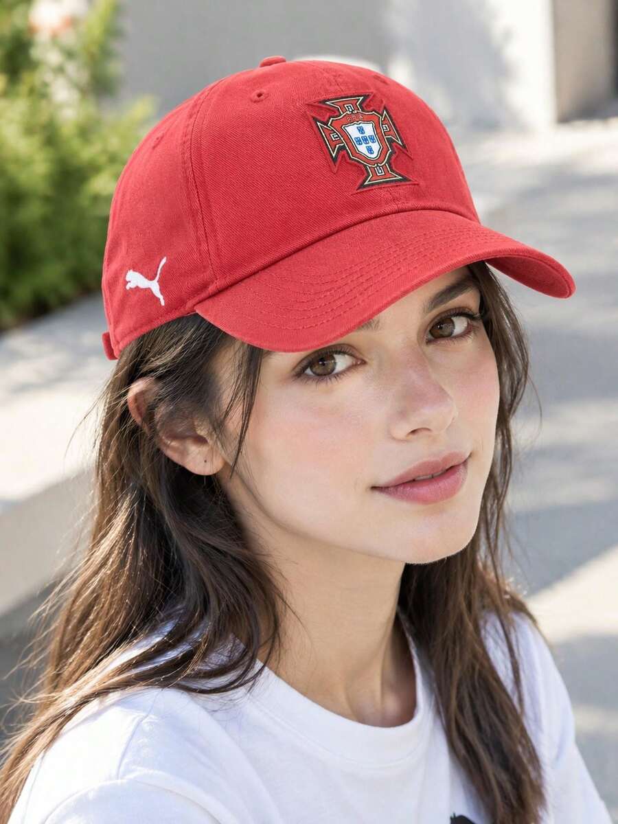Puma Unisex Sports Cap FPF-ESS-Cap Red Vintage Sun Protection Baseball Cap 027088-01 - Red - Lake Green - View 1