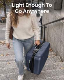 Travel Luggage Set 3 Piece Hard Shell Suitcase With Spinner Wheels TSA Lock Cabin Carry On 20 Inch 24 Inch Medium 28 Inch Large ABS+PC Case Navy Blue - Navy Blue - View 2