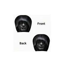 2pcs Realistic Red Eye Lion Head Car Headrest Covers, Universal Elastic Car Headrest Protector, Holiday Costume Prop Mask, Halloween - Black - View 8