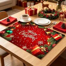 1pc Christmas Pine Cone Pattern Dish Drying Mat, Coffee Machine Mat, Kitchen Countertop Protector, Suitable For Christmas Parties, Daily Home Use, For Bowls, Plates, Cups, Water Drainage, Practical Christmas Holiday Decor Mat, Multi-Purpose Drying Mat, Home Gift, Tabletop Decoration - XYLSD-1148 - View 6
