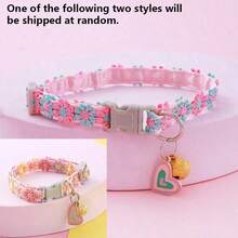 Cute Romantic Floral Pet Collar With Bell And Pendant, Adjustable Buckle Design For Quick Release, Suitable For Cats And Dogs Daily Indoor Wear, All-Season Pet Accessory - Multicolor - View 12