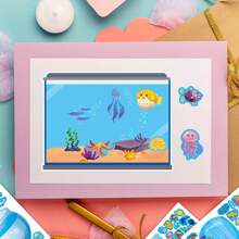 8/16pcs Stiker Akuarium DIY untuk Anak-Anak, Mainan Puzzle Interaktif Orang Tua-Anak, Tempel Ikan Kecil di Akuarium, Mengembangkan Otak Anak, Hadiah Pesta Liburan, Stiker Kemasan Hadiah, Mainan TK, Dapat Digunakan untuk Dekorasi Rumah, Tempel di Meja, Buku Catatan, Balon, Koper, Kulkas, dll. - Warna campuran - View 2
