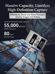 Kartu Memori Lexar Professional CFexpress Silver Tipe A 160GB 320GB Kecepatan Baca 800MB/S VPG200 Penyimpanan Berkinerja Tinggi untuk Kamera Camcorder - View 5