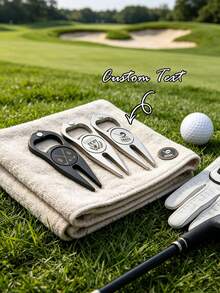 Personalized Engraved Golf Ball Hole Repair Tool, Personalized Magnetic Golf Ball Marker Gift, Engraved Bottle Opener Groomsman Gift, Gift For Father - Multicolor - View 3