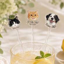 10/30/50/100pcs Custom Wedding Personalized Letter Stirrer | Party Decoration, Clear Acrylic Letter Custom Acrylic Stirrer - Multicolor - View 4