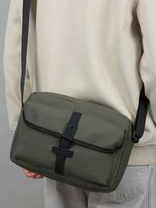 1pc New Men's One Shoulder Crossbody Bag, Minimalist Lightweight Messenger Casual Versatile Commuter Portable Small Square Bag - Multicolor - View 5
