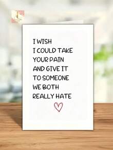 1pc Funny Get Well Soon Greeting Card Humorous Recovery Gift For Friends, Family & Loved Ones, Perfect For Speedy Recovery, Birthdays & Holidays, Blank Inside "I Wish I Could Take Your Pain" - One Size Fits All - View 7