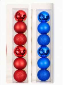 Christmas Ball Ornaments 6PCS Set, 8cm Hanging Baubles For Tree Garland Window Party Decor, 5 Colors - 8cm-6PCS - View 10