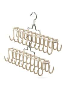 1/2pcs---20-Hook Multi-Function Hanger 5pcs, 360° Rotating Multi-Purpose Wardrobe, Balcony, Doorway Storage Rack, Closet, Space-Saving Heavy Duty Organizer, Sturdy Hooks For Coats Towels Bags, Entryway Laundry Dorm, Mother's Day Father's Day Gift - Multicolor - View 2