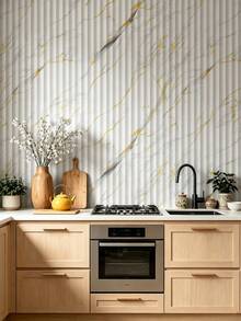 1 Roll Matte Marble Pattern Faux Tile Wall Sticker, Self-Adhesive Waterproof Moisture-Proof Background Wall Decor Panel, Self-Adhesive Aluminum Plastic Board DIY Marble Pattern Wall Sticker For Living Room, Bathroom, Bedroom Wall Renovation Wallpaper - Multicolor - View 7