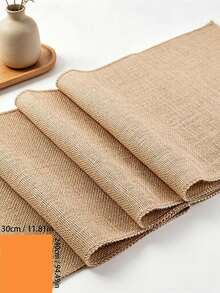 Natural Burlap Woven Table Runner, Rustic Farmhouse Linen Table Scarf, Reusable Washable Solid Color Table Decor, Multi-Scene Centerpiece Ornament For Wedding, Bridal Shower, Baby Shower, Birthday Party, Forest Picnic & Holiday Celebration. - Linen Table Runner - View 13
