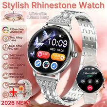 KENPANG 2026 時尚女款運動智慧手錶,8.5mm (0.33in) 極薄金屬錶身,1.19 吋 AMOLED 高畫質觸控螢幕,無線高清通話,100+ 種運動模式,睡眠與生理週期追蹤,訊息通知,防水防震,兼容 iOS 與 Android - 查看 17