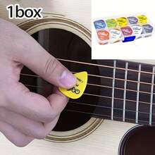 Multi-Thickness Guitar Picks Set With Storage Case, Universal For Acoustic Guitar, Electric Guitar, High-Quality ABS Picks, Suitable For Guitar/Bass/Ukulele Performance, Beginner Practice Accessories, Daily Practice, Musical Instrument Accessories, Music Classroom - Multicolor - View 16