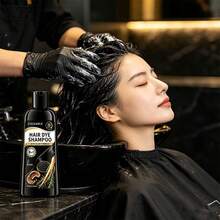 Sampo Pewarna Rambut Hitam, Formula Warna Kaya 8 in 1, Sampo Pewarna Rambut Cepat 15 Menit, Bahan Herbal Alami untuk Pewarnaan Rambut di Rumah 100ml - Hitam - View 3