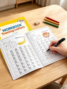 32-Page Alphabet Tracing Practice Book, Includes Letters From A To Z. Fun Early Writing Practice Book, Including Drawing Pages, Magic Words, Practice Sheets And Durable English Writing Notebook, Essential For School Season. - Multicolor - View 5