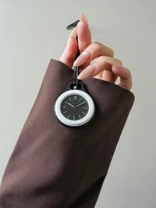 New Round Hanging Watch Creative Quartz Watch Fashion Versatile Backpack Bag Decoration Pendant Portable Small Clock - one-size - View 4