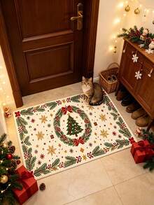 1pc Pine Christmas Tree Runner Rug, Hallway Long Carpet, Area Rug, Living Room Home Decor, Room Decoration, Washable Carpet, Christmas Gift - Pine Christmas Tree - View 4