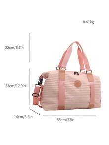 Large Capacity Solid Color Travel Bag For Storing Waterproof And Minimalist Men's And Women's Travel Bags - Pink - View 4