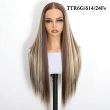 1pc 28 Inch 13x6 T-Part Synthetic Lace Frontal Wig For Women Pre-Plucked Soft Heat Resistant Daily Wig With Natural Hairline - Multicolor - View 13