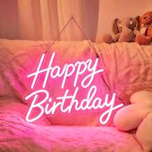 1pc Happy Birthday Neon Light/Pink Light/Cool White LED Neon Wall Decor, USB & Battery Powered Letter Lamp Sign, Home Bedroom Bar Club Birthday Party Decoration Birthday Gift Light - Happy Birthday Light Sign - View 9