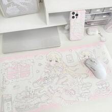 Kawaii Pink Anime Lolita Girl PU Leather Desk Mat, Cute Strawberry Cartoon Large Mouse Pad, Waterproof Non-Slip Table Protector, Sweet Aesthetic Desktop Decor For Girls Study Gaming Room - View 11