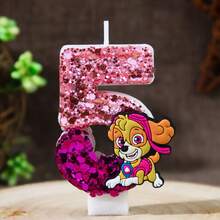 Paw Patrol Creative Dog Team Cartoon Sky Sequin Number Candles 0-9, Birthday Cake Decoration Candles Party - Multicolor - View 33