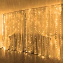 LED Remote Control String Lights, Hanging Curtain Lights, 8 Flashing Modes, Fairy Lights, Suitable For Christmas, Halloween, Holiday Parties, Garden Backyard String Lights, Outdoor String Lights - USB Curtain Light - View 6