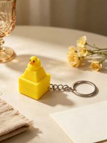 1pc Cute Little Yellow Duck Keychain, Animal Key Ring, Fashion Bag Charm Keychain, Ideal Gift For Women's Daily Use - Multicolor - View 5