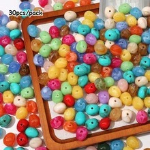 30pcs Mixed Color Marble Pattern Irregular Acrylic Imitation Stone Loose Bead For DIY Bracelet Necklace Earring Keychain Jewelry Making Craft Supplies - Random Color Mixing - View 25