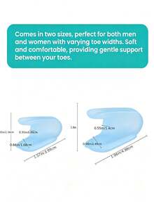 Gel Toe Separators - Soft & Comfortable I-Shaped Design, Suitable For Overlapping Toes, Minimalist Foot Accessory, Portable, Day & Night Use, Unisex, 3.99cm + 4.98cm, Transparent Blue - Multiple Styles - View 10