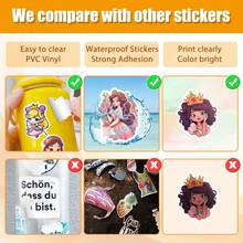 50pcs Exquisite Cartoon Princess Stickers, Cute Girl Princess Dress Theme Decorative Vinyl Stickers, Children's Doodle Toy Stickers, Suitable For Notebooks, Water Bottles, Scrapbooks, School Art And DIY Projects - Multicolor - View 6