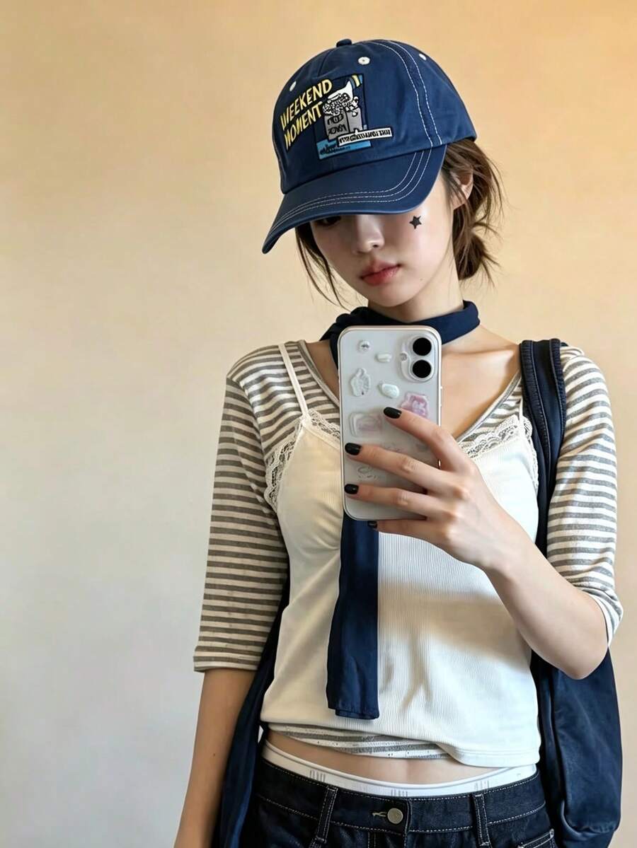 Unisex Floral Embroidered Baseball Cap, Soft Crown Face-Slimming Versatile Sun Protection Baseball Cap