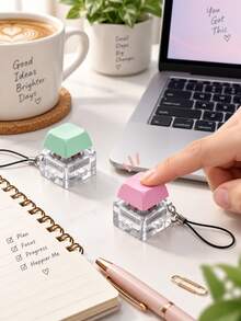 48/24/12/8/4/2/1pc Stealth Click Fidget Keychain - A Tactile Toy Designed To Stress And Enhance Focus. This Ultra-Portable Mini EDC Gadget Features A Satisfying Silent Press, Perfect For Use At The Office, During Study Sessions - Multicolor - View 6