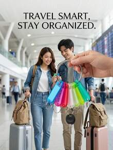 1pc/10pcs Transparent Colorful Keychain With Large Opening Ring, Key Organizer Storage Label Tag - Multicolor - View 10