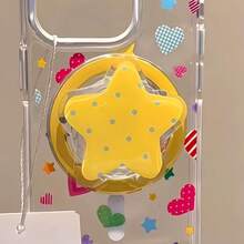 Ins Yellow Polka Dot & Star MagSafe Magnetic Phone Slouchy Stand, Telescopic Airbag Holder With Strong Suction - Multicolor - View 4