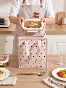 1Pc Minimalist Meal Bag,Portable Lunch Box,Handheld Lunch Bag,Student Portable Bento Bag,Work Lunch Bag,Back To School Supplies,Commute Essential - Multicolor - View 4