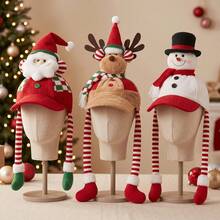 Topi Rajut 3D Dewasa Dekorasi Liburan Natal dengan Desain Kakek, Manusia Salju, dan Rusa Kutub, Cocok untuk Kostum Pesta Natal dan Kehangatan di Luar Ruangan - rusa kutub - View 7