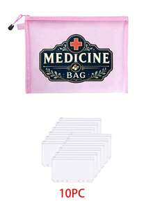 網格化妝包，印有「My Medical Stuff」卡通紅十字圖案，紅色加厚便攜收納包，化妝包，護膚包，旅行必需品，宿舍用品，新娘禮物，母親節禮物，生日禮物，送給朋友和老師的禮物，收納包，浴室收納包，珠寶收納包，唇彩和化妝品收納包，學生宿舍盥洗包，送給妻子、家人、朋友、同事的禮物 - 彩色 - 查看 15