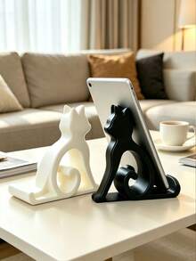 1/2pcs Cute Cat Shaped Phone Stand, Creative Animal Shape Desktop Phone Holder, Universal Non‑Slip Portable Smartphone Tablet Stand, Decorative Cell Phone Mount For Desk Office Bedroom Home, Ideal Gift For Cat Lovers - Multicolor - View 1